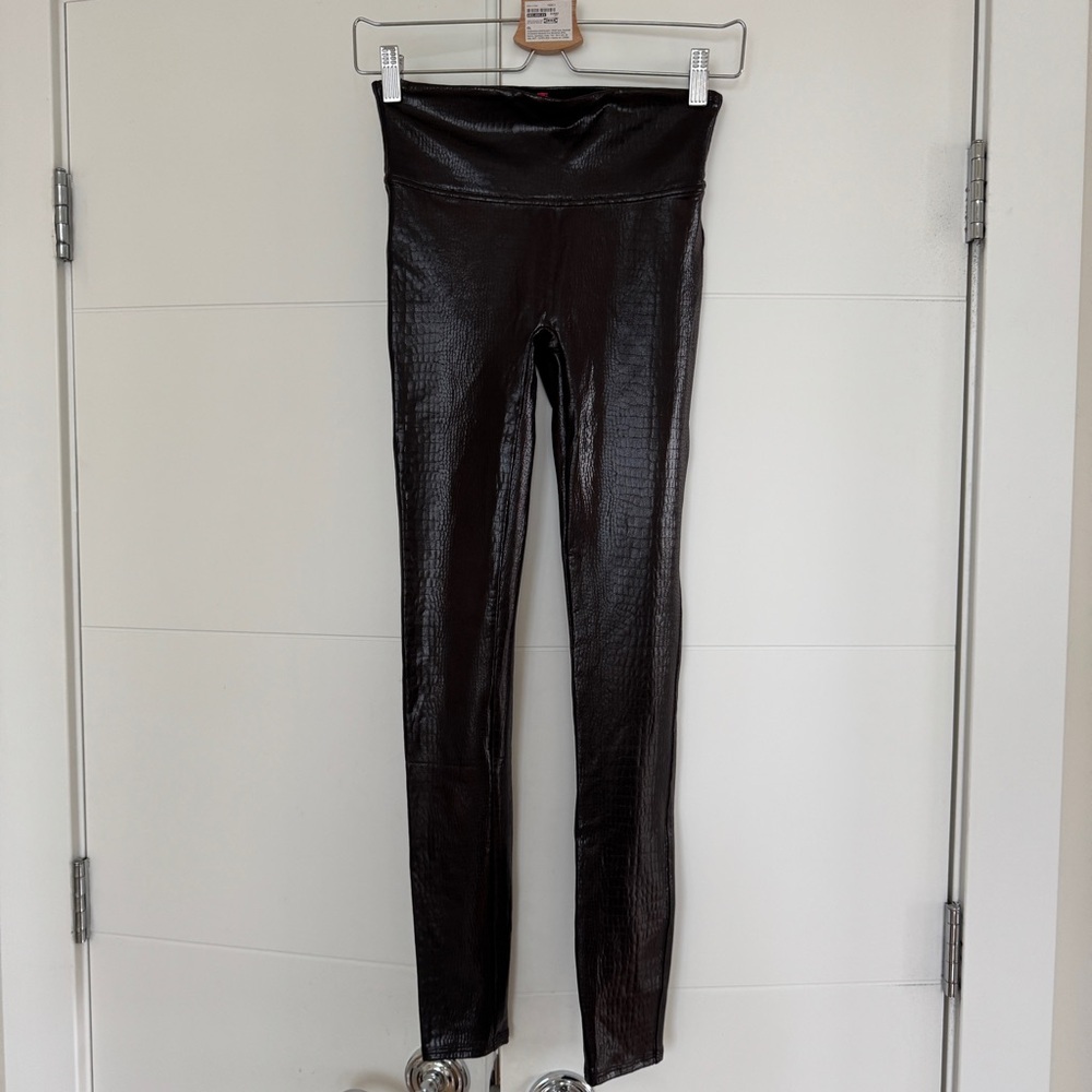 Spanx | S | Shiny Brown Croc Leggings
